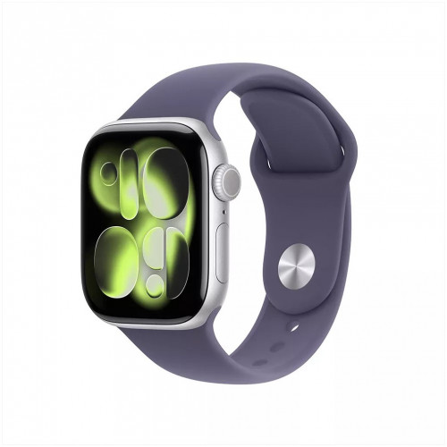 Apple Watch Series 11 GPS 42mm Silver Aluminium Case met Purple Fog Sport Band - M/L Zilver Apple Watch Series 11 GPS 42mm Silver Aluminium Case met Purple Fog Sport Band - M/L Zilver