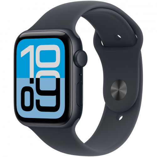 Apple Watch SE 3 GPS 44mm Aluminium Case met Sport Band - S/M Middernacht Apple Watch SE 3 GPS 44mm Aluminium Case met Sport Band - S/M Middernacht