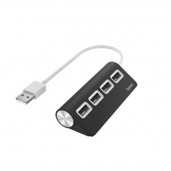Hama USB-HUB, 4-POORTS, USB 2.0, 480 MBIT/S Zwart Hama USB-HUB, 4-POORTS, USB 2.0, 480 MBIT/S Zwart