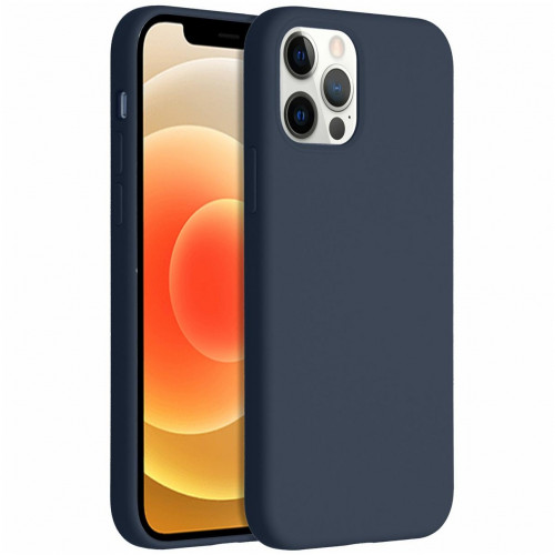Accezz Liquid Silicone voor Apple iPhone 12 (Pro) Donkerblauw Accezz Liquid Silicone voor Apple iPhone 12 (Pro) Donkerblauw