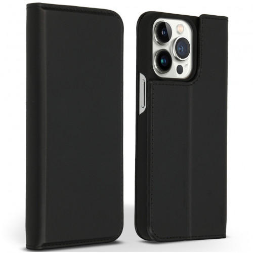 Accezz Premium Leather Slim Book Case voor Apple iPhone 13 Pro Zwart Accezz Premium Leather Slim Book Case voor Apple iPhone 13 Pro Zwart