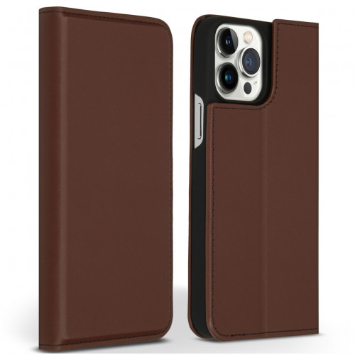 Accezz Premium Leather Slim Book Case voor Apple iPhone 13 Pro Max Bruin Accezz Premium Leather Slim Book Case voor Apple iPhone 13 Pro Max Bruin